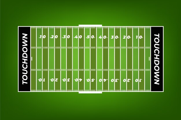 American football field in top view illustration