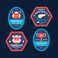 Free vector american football flat badges or labels