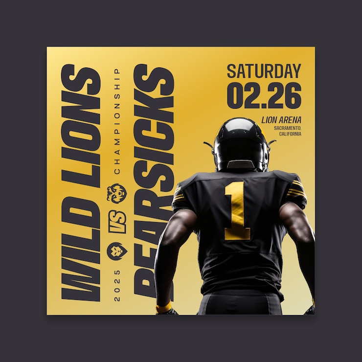 Free Vector american football flyer template design