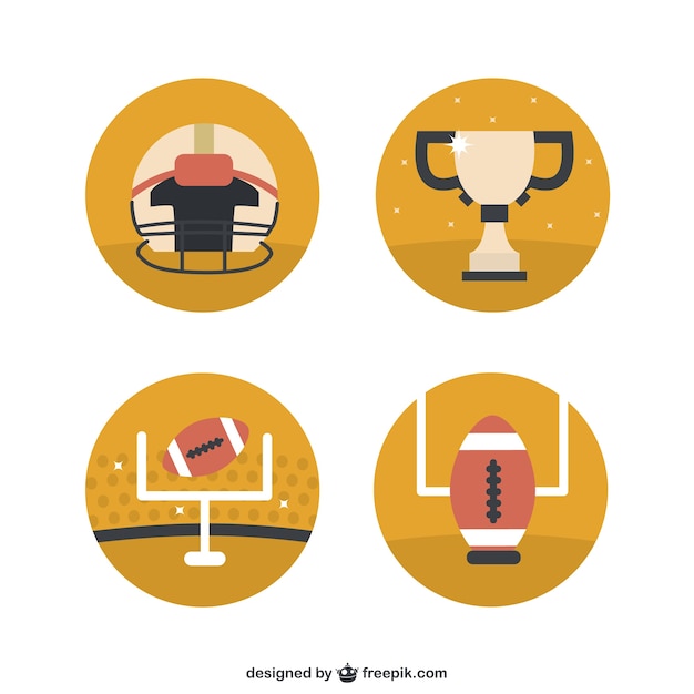 Free vector american football icons set