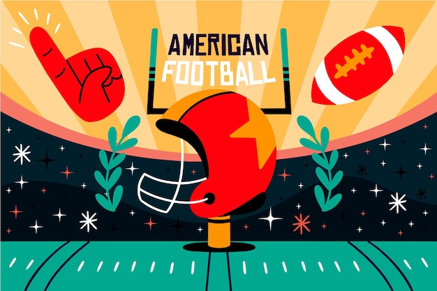 Vettore gratuito illustrazione di football americano