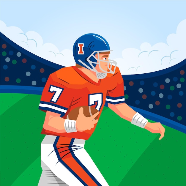 Бесплатное векторное изображение Иллюстрация американского футбола