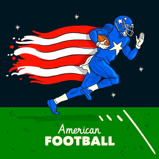 Vettore gratuito illustrazione di football americano