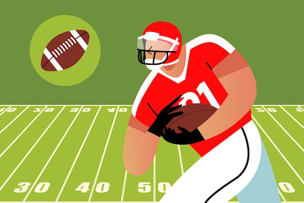 Free vector american football player running with the ball