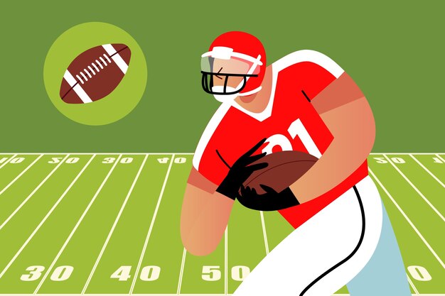 アメリカンフットボール選手の無料壁紙 プレミアムベクター