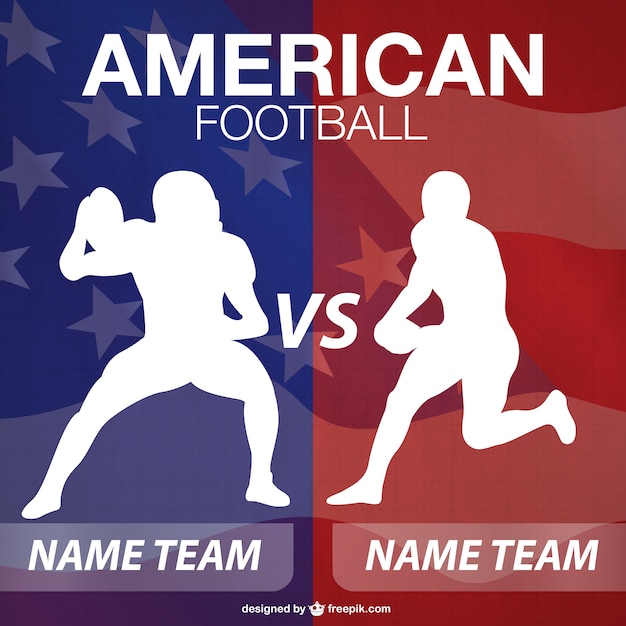 Free vector american football player silhouettes background