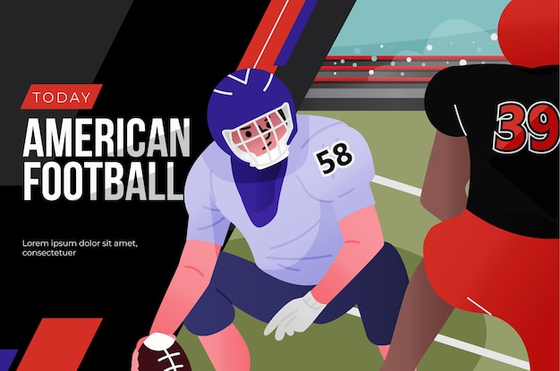 Free vector american football players and football field