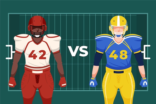 Free vector american football players in front of field