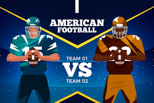 Free vector american football players in front of field