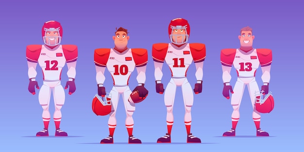 Free vector american football players illustrated