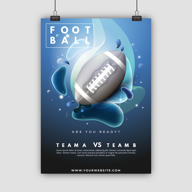 Free vector american football poster template