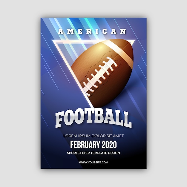 Free vector american football poster with ball