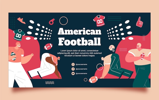 Modello di post sui social media di football americano