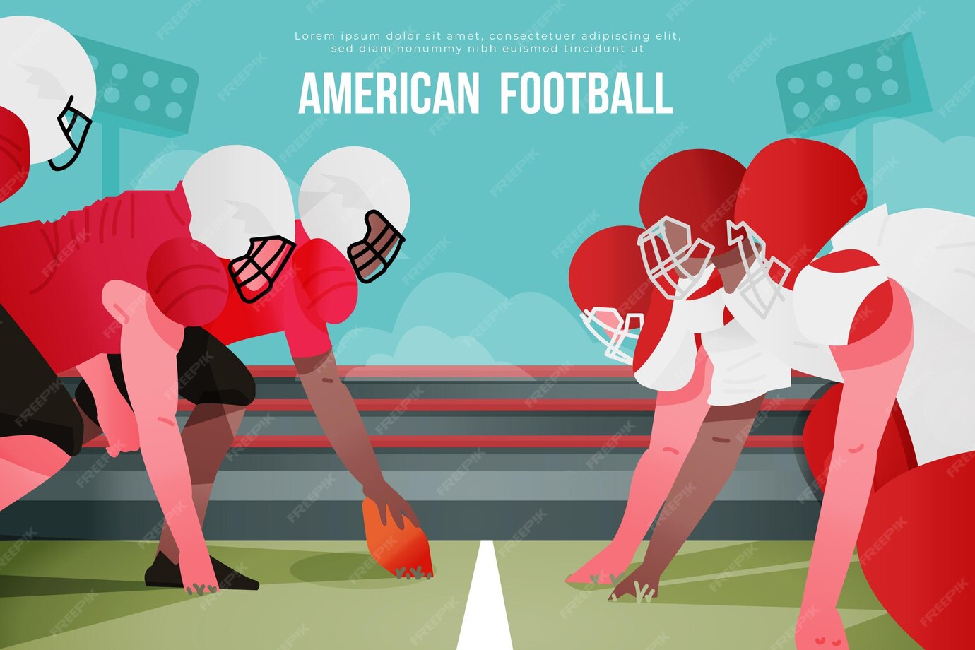 Free Vector American football teams on the football field
