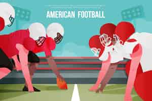 Бесплатное векторное изображение Команды американского футбола на футбольном поле