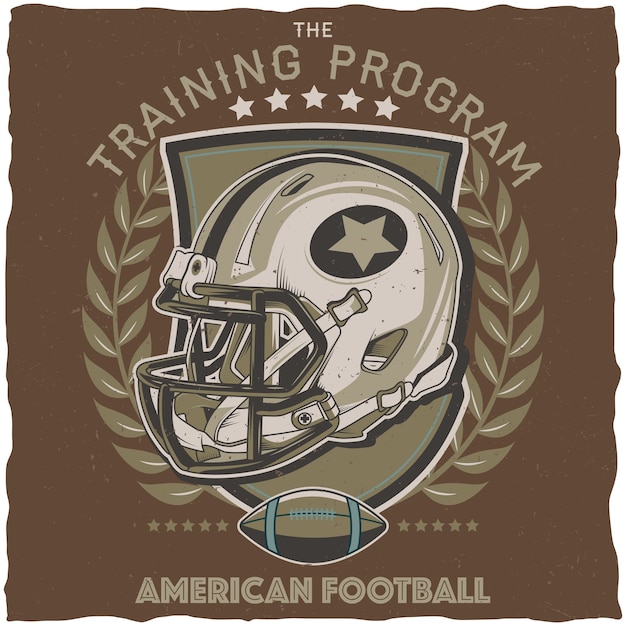 Vettore gratuito poster del programma di allenamento di football americano