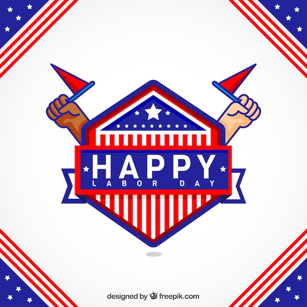 Free vector american happy labor day vintage background