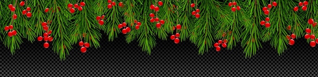 Free vector american holly with pine tree vector border decor