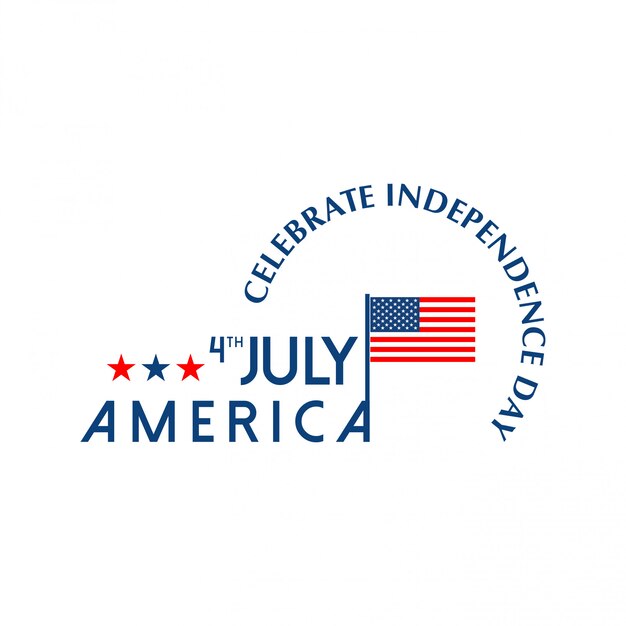 アメリカの旗と光の背景ベクトルとアメリカの独立記念日カード