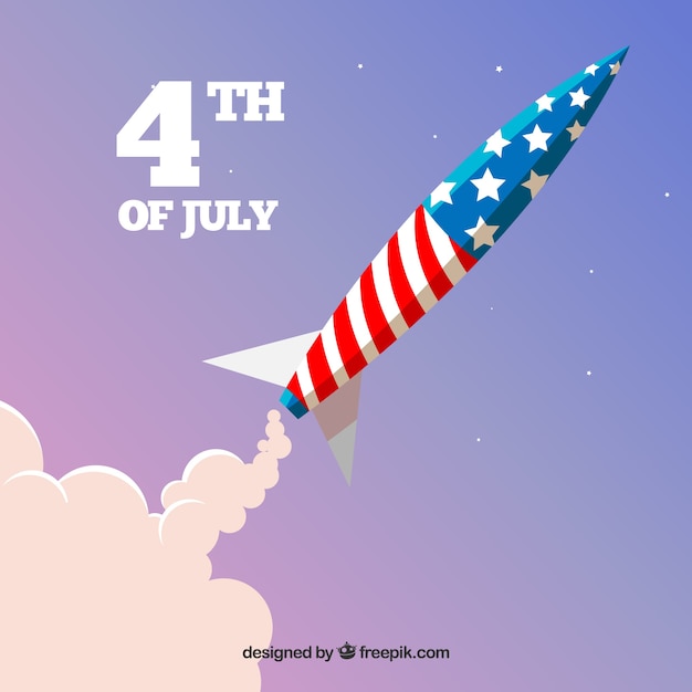 Free vector american independence day's rocket