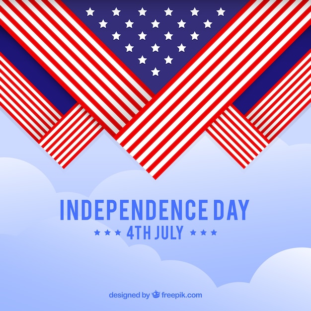 Американский день независимости с флагами