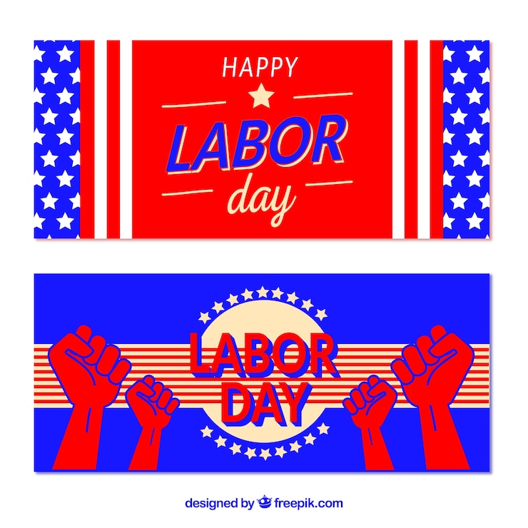 Free Vector american labor day banners