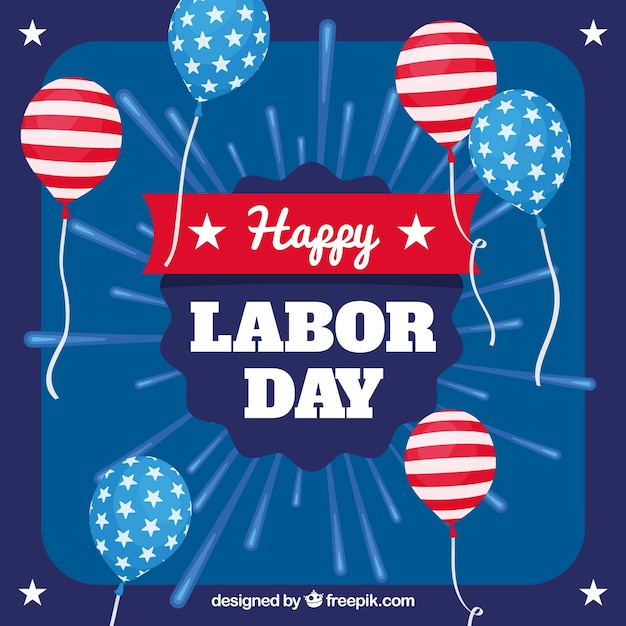 American labor day composition with flat design