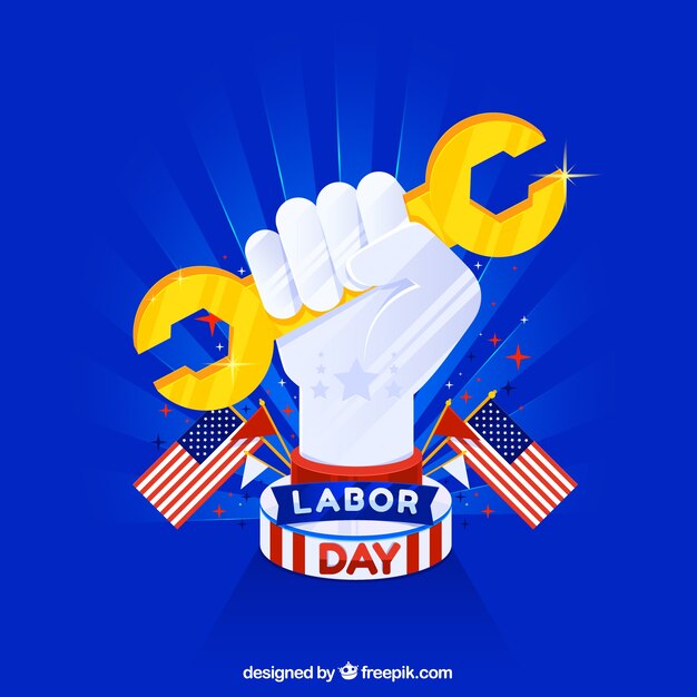 American labor day composition with flat design