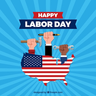 American labor day composition with flat design