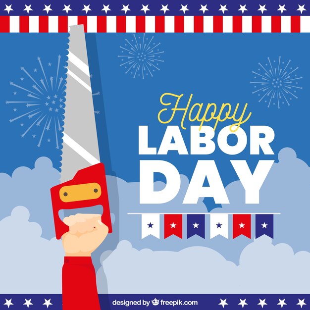 American labor day composition with flat design