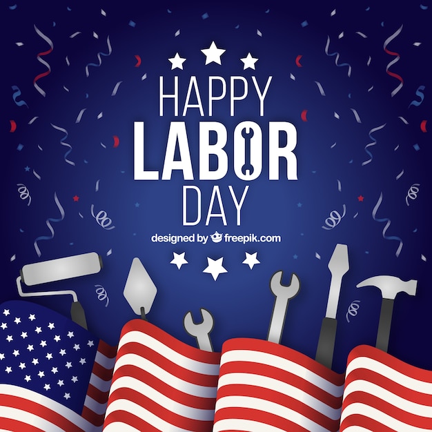 Free vector american labor day composition with flat design