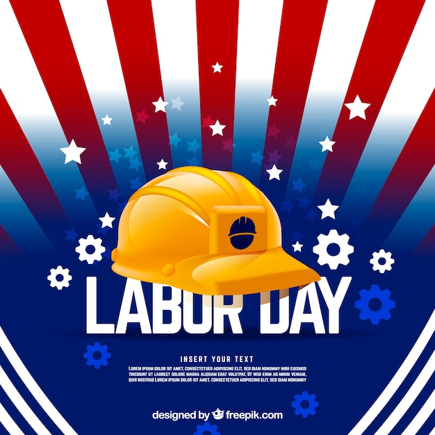 Free vector american labor day composition with realistic style