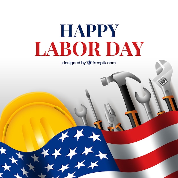 Free vector american labor day composition with realistic style