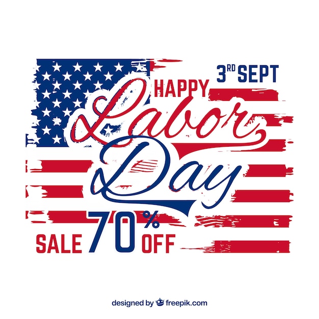 Free vector american labor day sale with flat design