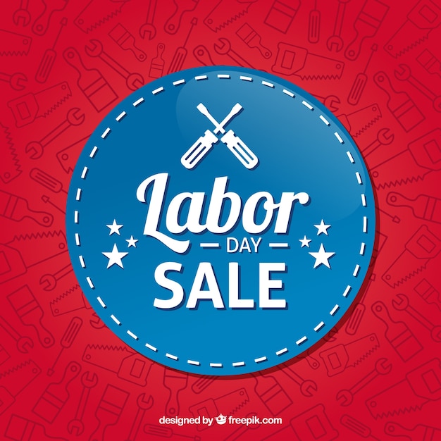 American labor day sale with flat design