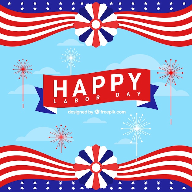 Free vector american retro happy labor day background