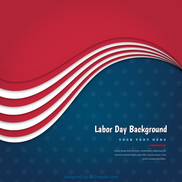 American retro labor day background with wave