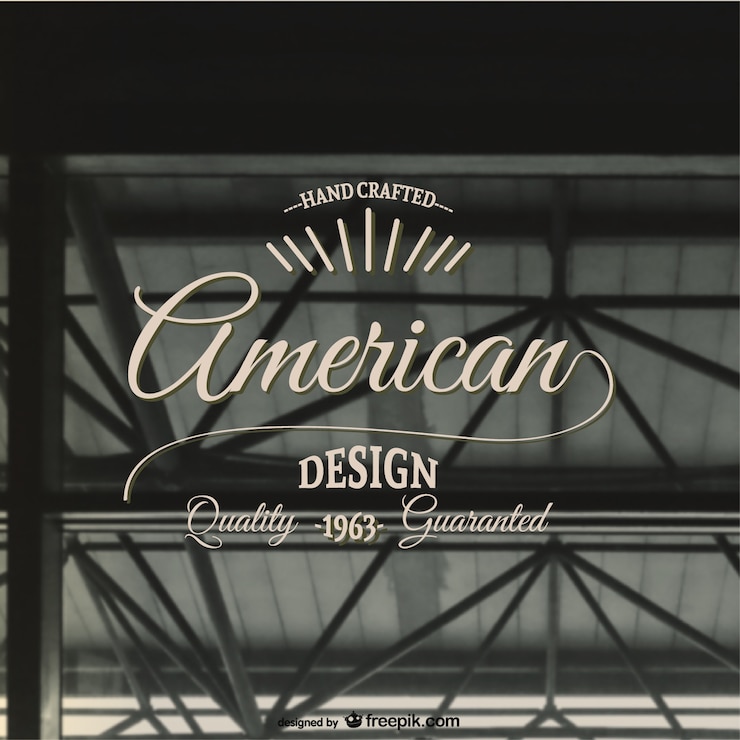 Free Vector american retro stamp