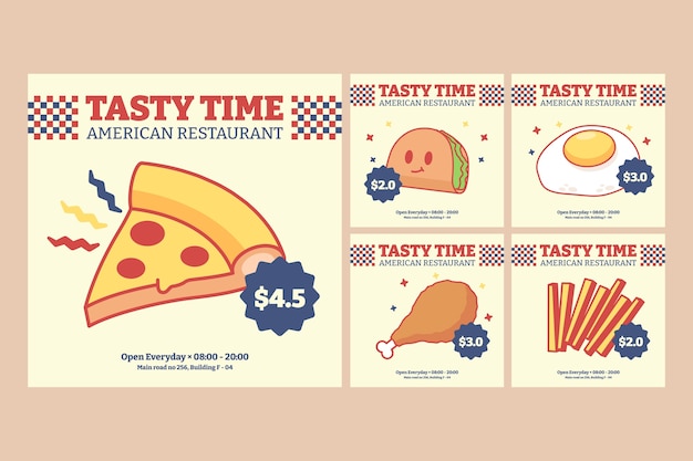 Free vector american retro style template design