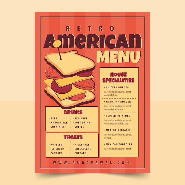 Free vector american retro style template design