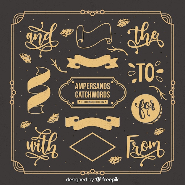Ampersand catchwords lettering collection