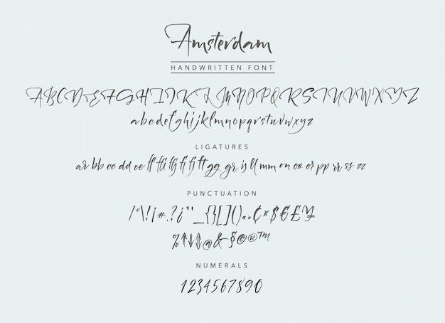 Free vector amsterdam handwritten font