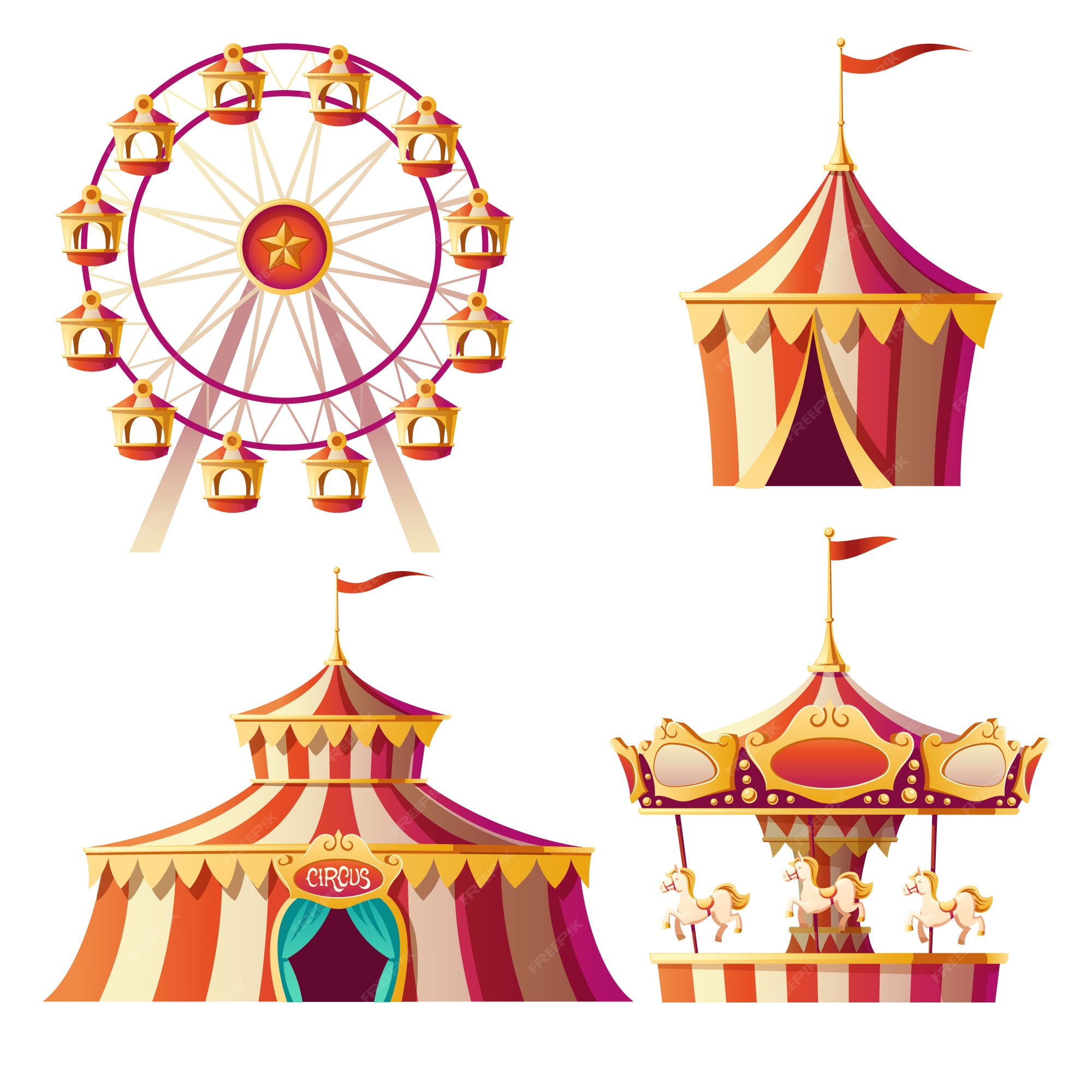 Free Vector | Amusement park, carnival or festive fair cartoon