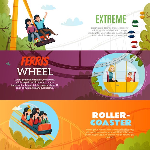 Amusement park horizontal banners