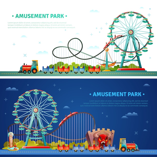 Amusement park horizontal banners