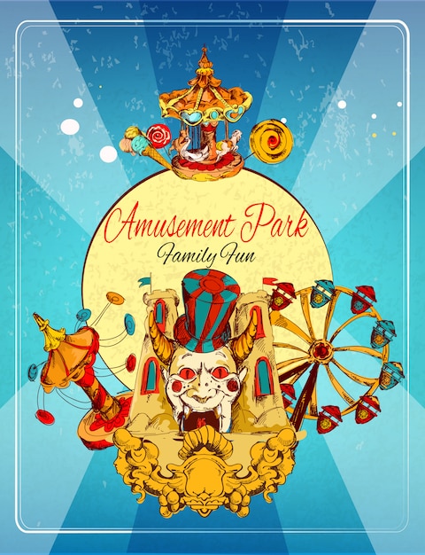 Free vector amusement park poster