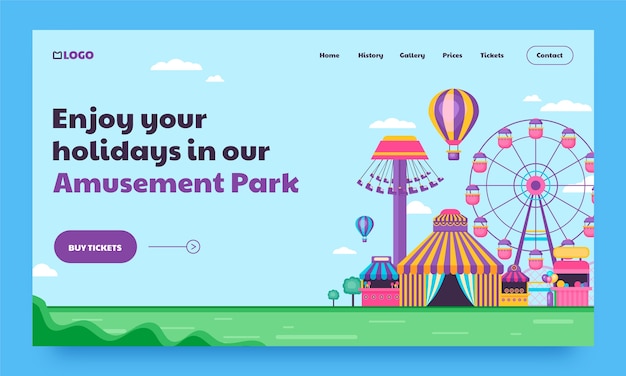 Free vector amusement park template design