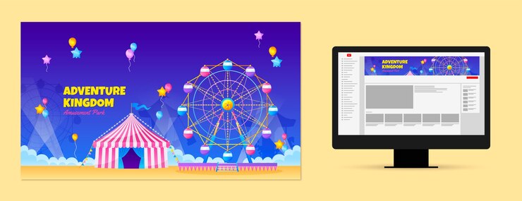 Free Vector amusement park template design