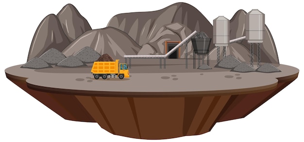 Бесплатное векторное изображение Остров добычи угля