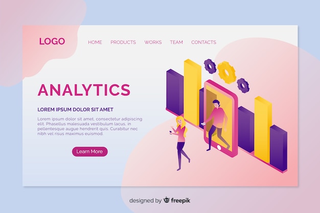 Free vector analytics landing page